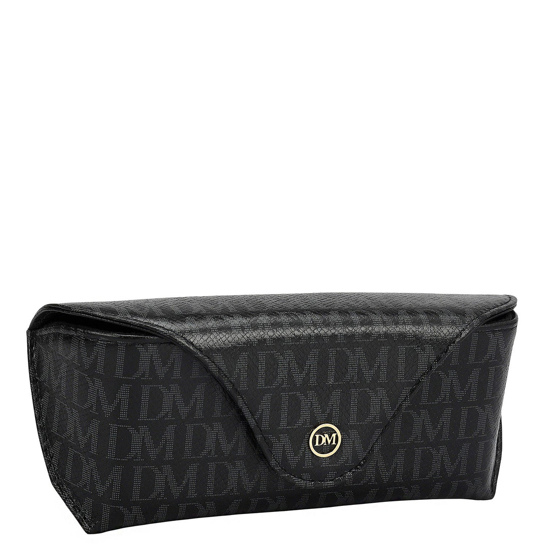 Monogram Leather Spectacle Case - Black