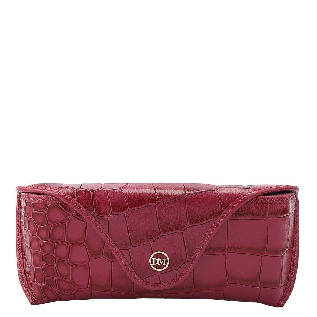 Croco Leather Spectacle Case - Plumberry