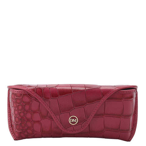 Croco Leather Spectacle Case - Plumberry
