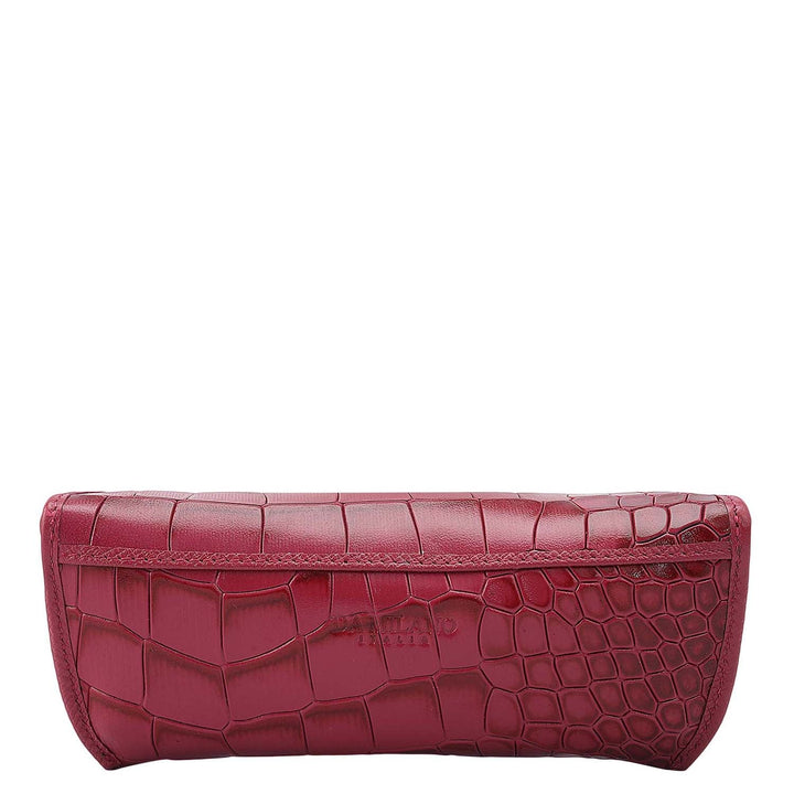 Croco Leather Spectacle Case - Plumberry