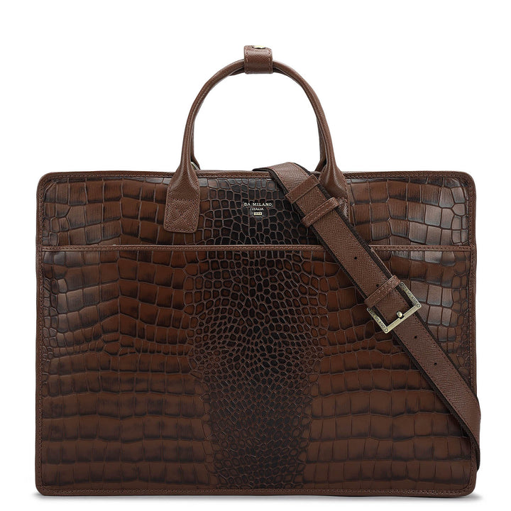 Croco Leather Laptop Sleeve - Date