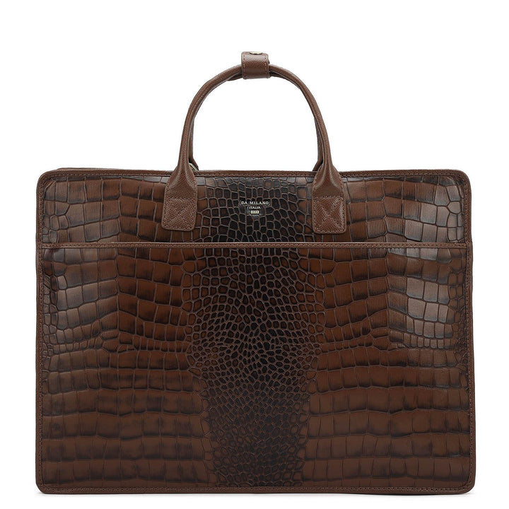 Croco Leather Laptop Sleeve - Date