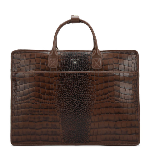 Croco Leather Laptop Sleeve - Date
