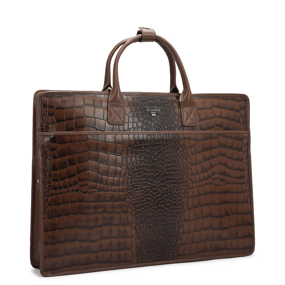 Croco Leather Laptop Sleeve - Date