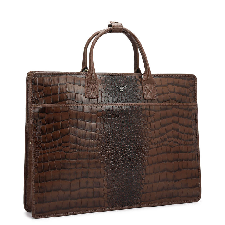 Croco Leather Laptop Sleeve - Date