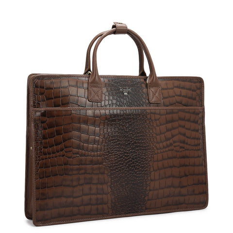 Croco Leather Laptop Sleeve - Date