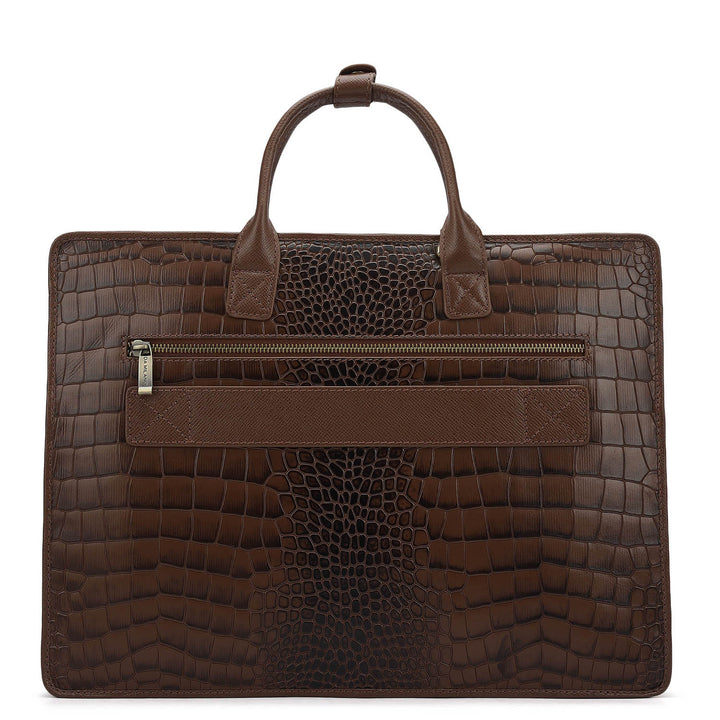 Croco Leather Laptop Sleeve - Date