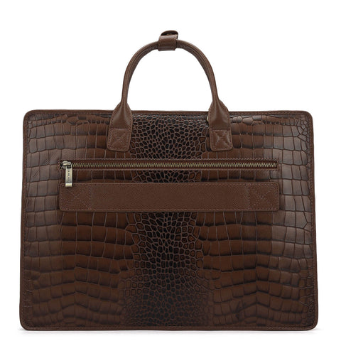 Croco Leather Laptop Sleeve - Date