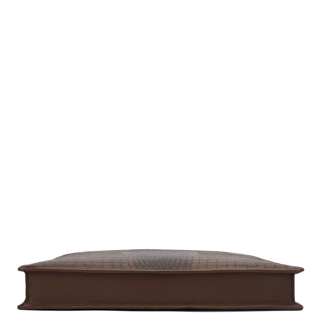 Croco Leather Laptop Sleeve - Date