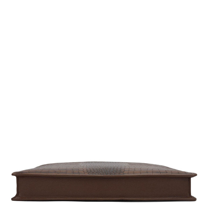 Croco Leather Laptop Sleeve - Date
