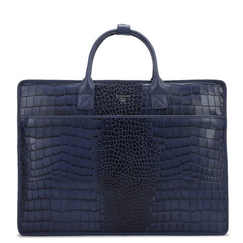 Croco Leather Laptop Sleeve - Stardust