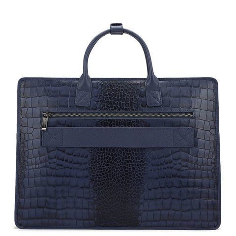 Croco Leather Laptop Sleeve - Stardust