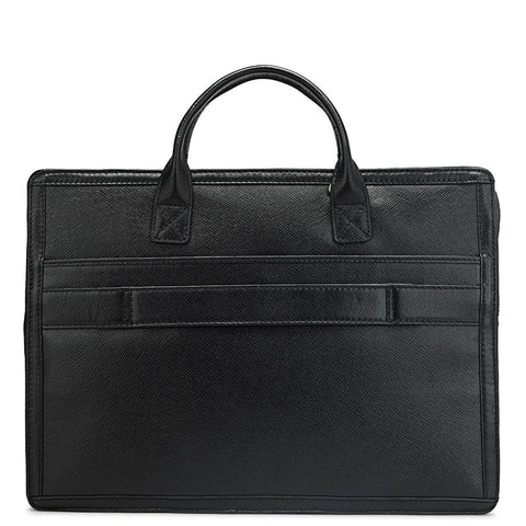 Black Franzy Leather Computer Sleeve - Upto - 15"