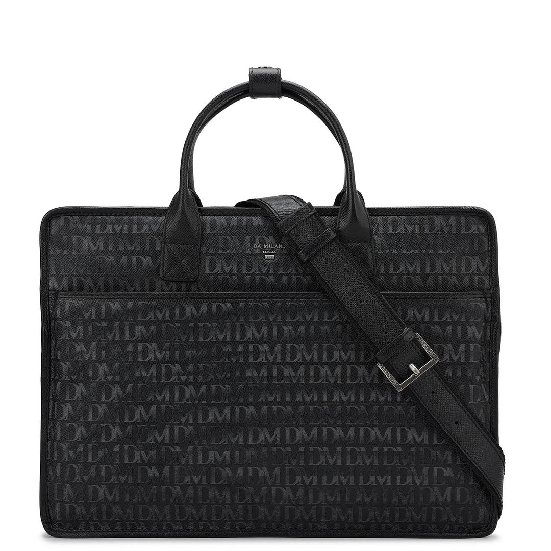 Monogram Leather Laptop Sleeve - Black