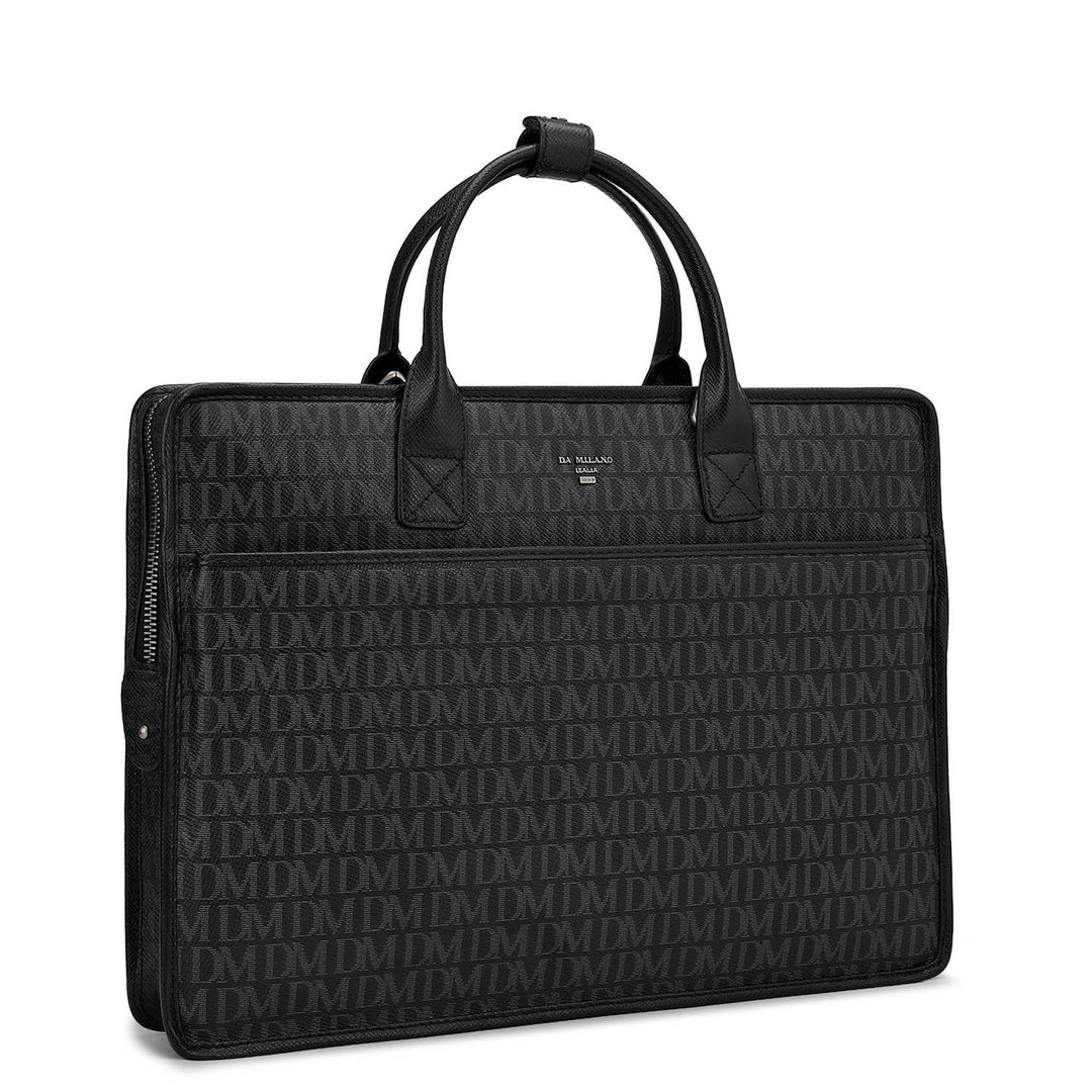 Monogram Leather Laptop Sleeve - Black