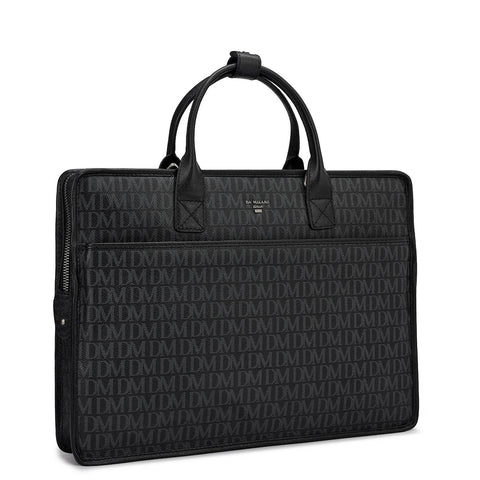 Monogram Leather Laptop Sleeve - Black