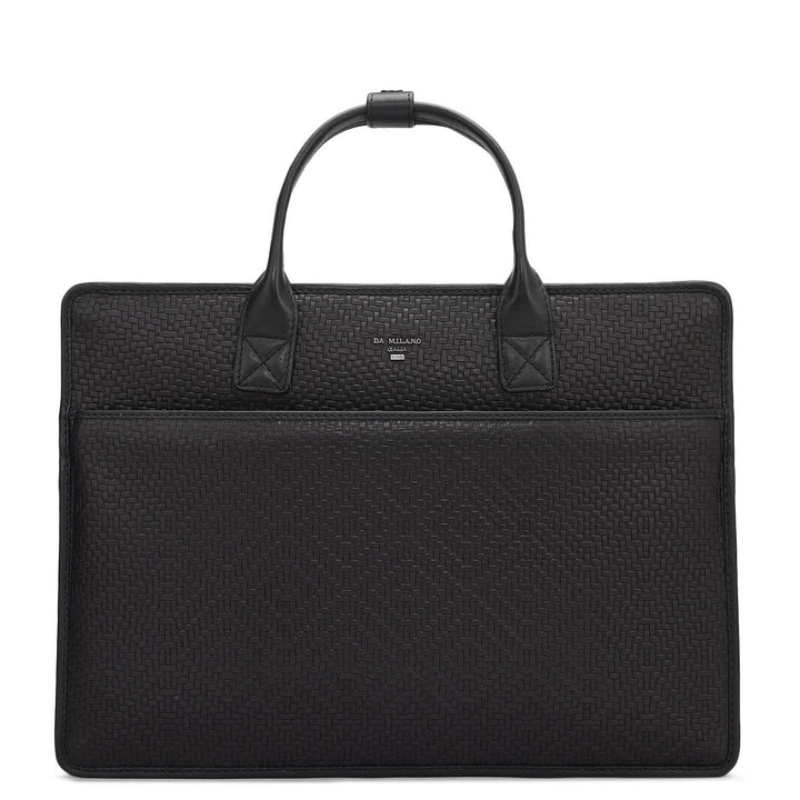 Mat Emboss Leather Laptop Sleeve - Black