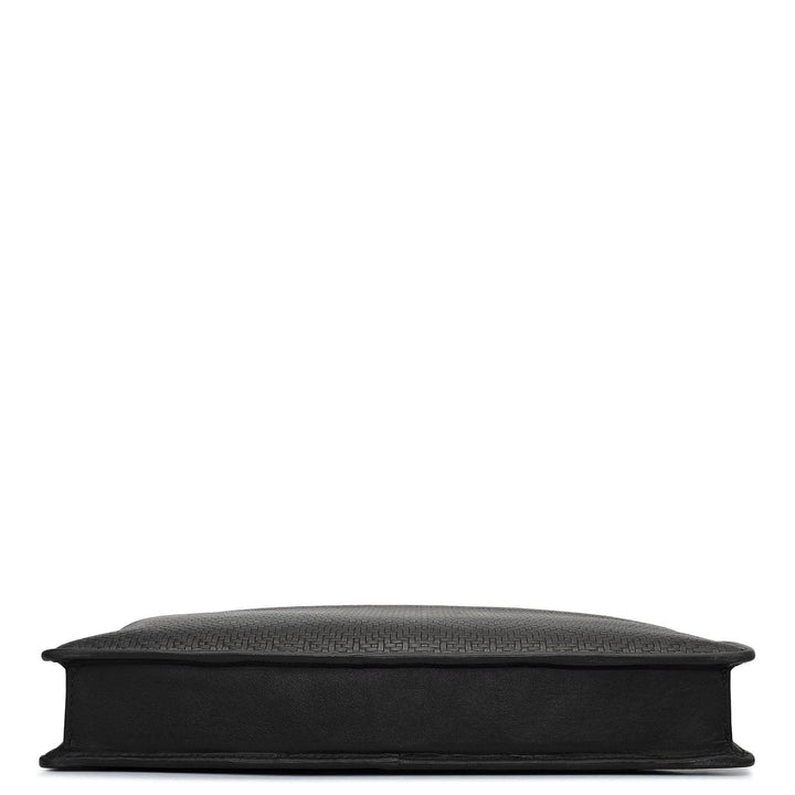 Mat Emboss Leather Laptop Sleeve - Black