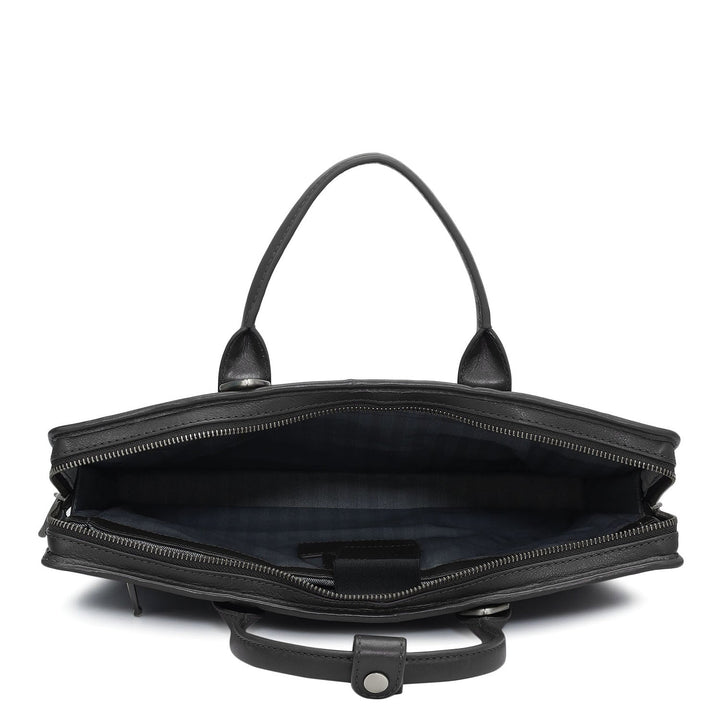 Mat Emboss Leather Laptop Sleeve - Black