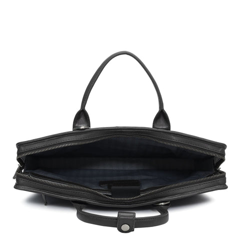 Mat Emboss Leather Laptop Sleeve - Black