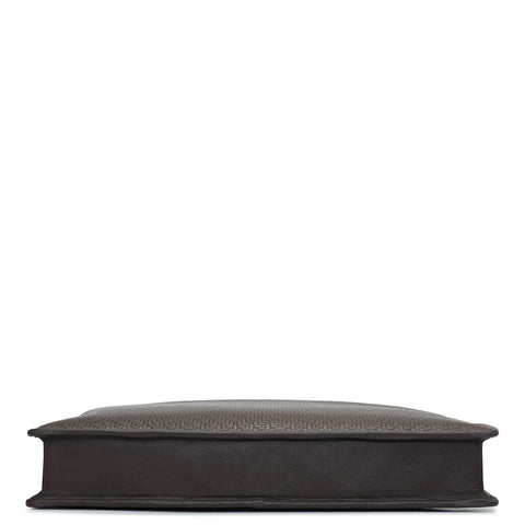 Mat Emboss Leather Laptop Sleeve - Brown