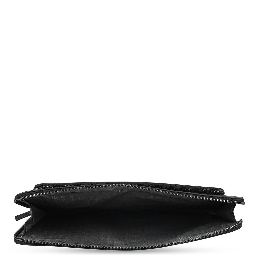 Croco Leather Laptop Sleeve - Black