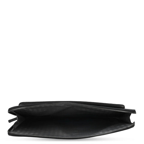 Croco Leather Laptop Sleeve - Black