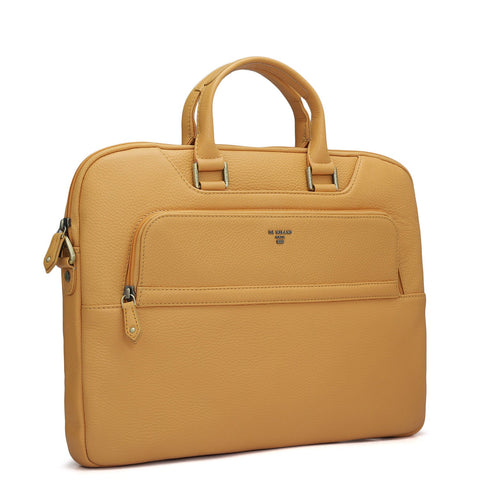 Wax Leather Laptop Sleeve - Apricot Crush