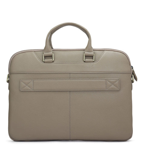 Wax Leather Laptop Sleeve - Greyish Taupe