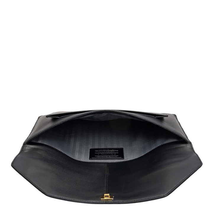 Mat Emboss Plain Leather Laptop Sleeve - Black