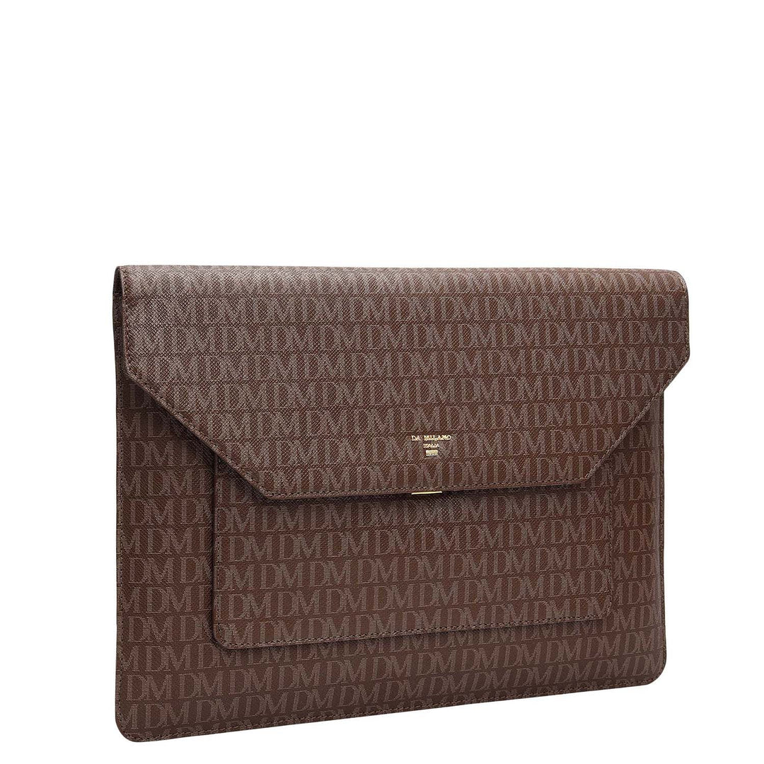 Monogram Leather Laptop Sleeve - Walnut