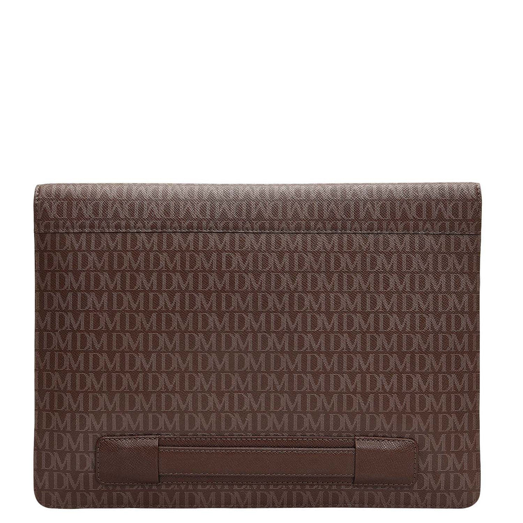 Monogram Leather Laptop Sleeve - Walnut