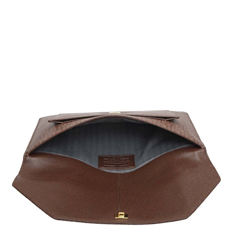 Monogram Leather Laptop Sleeve - Walnut
