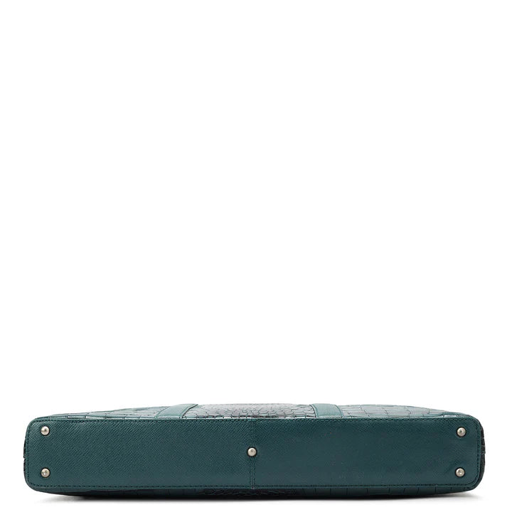 Ocean Croco Leather Laptop Sleeve - Upto 16"