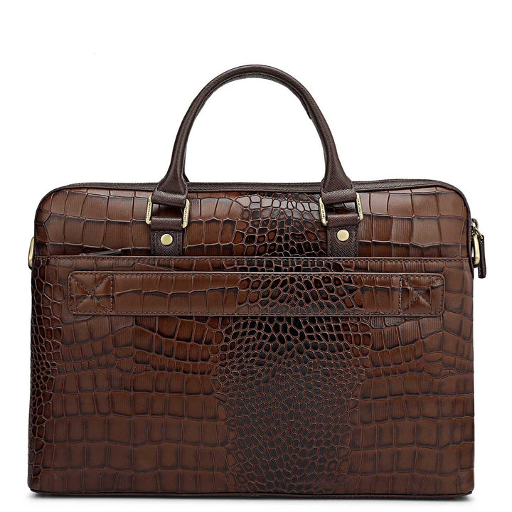Croco Leather Laptop Sleeve - Date