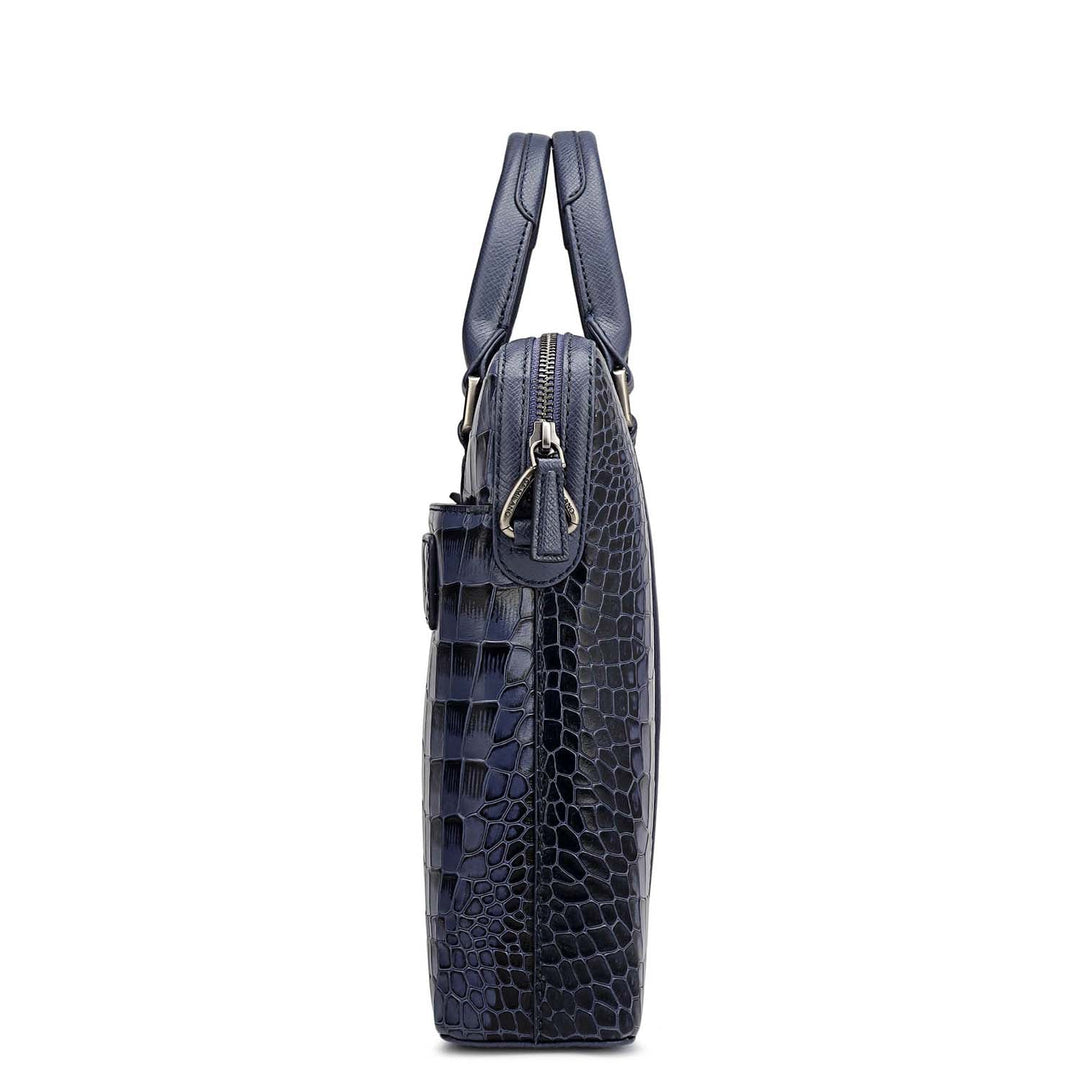 Croco Leather Laptop Sleeve - Stardust