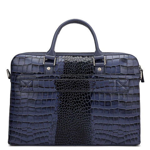 Croco Leather Laptop Sleeve - Stardust