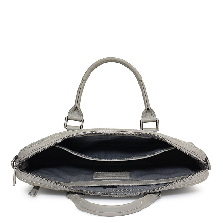 Croco Leather Laptop Sleeve - Stone Grey