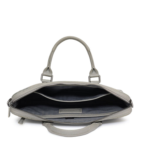 Croco Leather Laptop Sleeve - Stone Grey