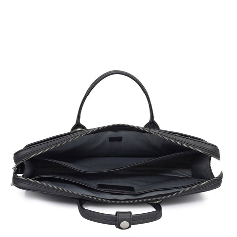 Croco Leather Laptop Sleeve - Black