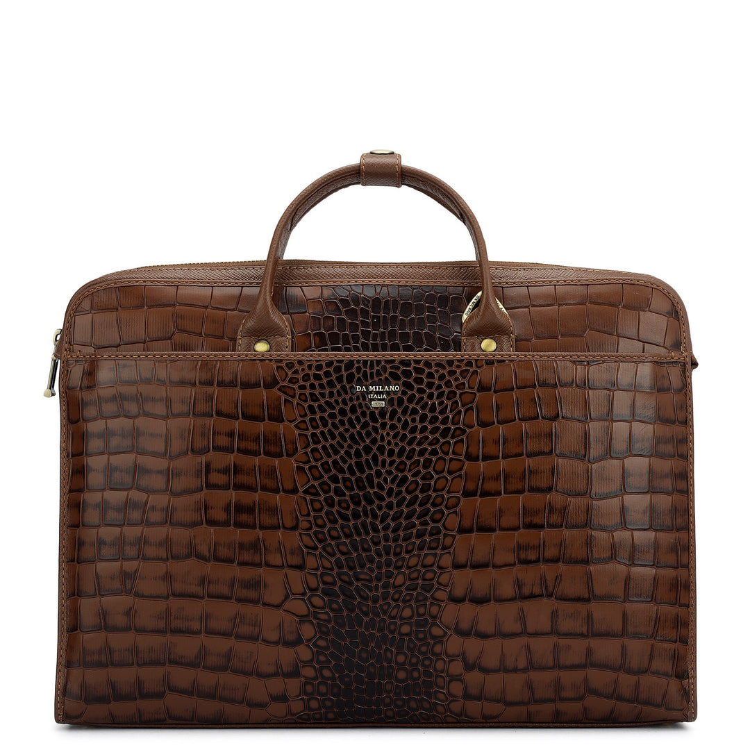 Croco Leather Laptop Sleeve - Date