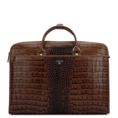 Croco Leather Laptop Sleeve - Date