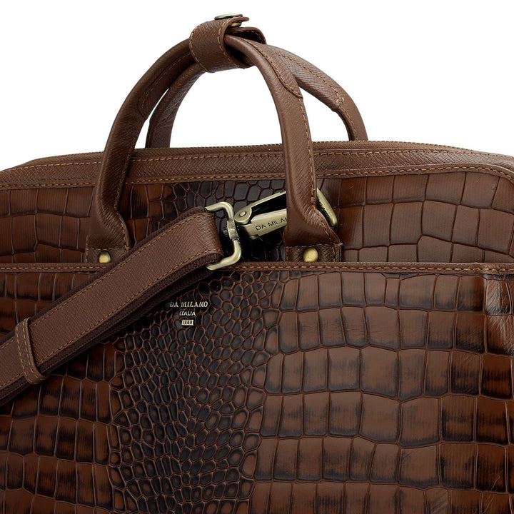 Croco Leather Laptop Sleeve - Date