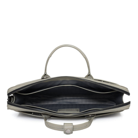 Croco Leather Laptop Sleeve - Stone Grey