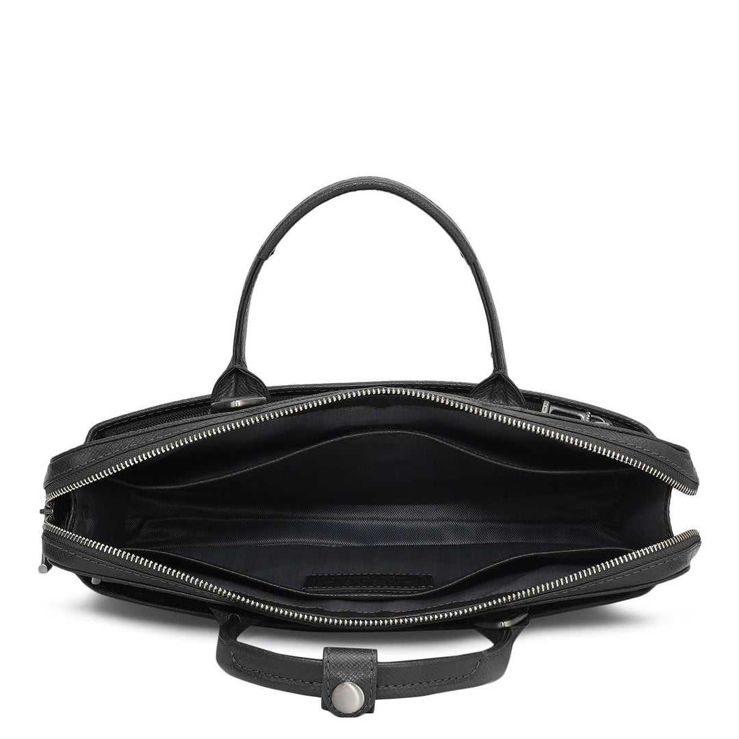 Croco Leather Laptop Sleeve - Black