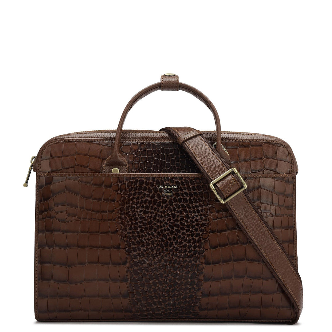 Croco Leather Laptop Sleeve - Date