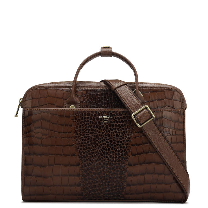 Croco Leather Laptop Sleeve - Date