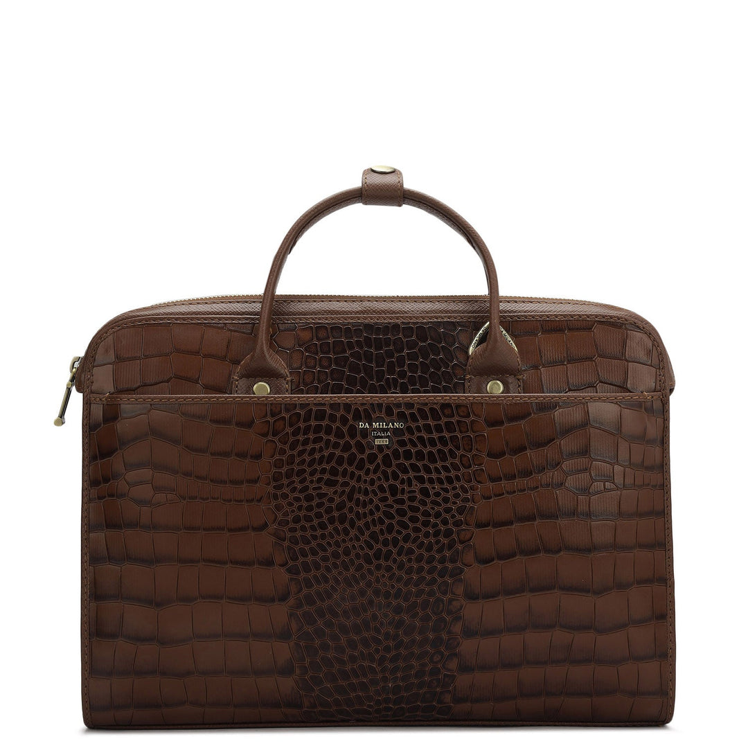 Croco Leather Laptop Sleeve - Date