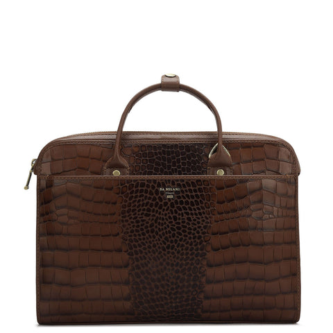 Croco Leather Laptop Sleeve - Date