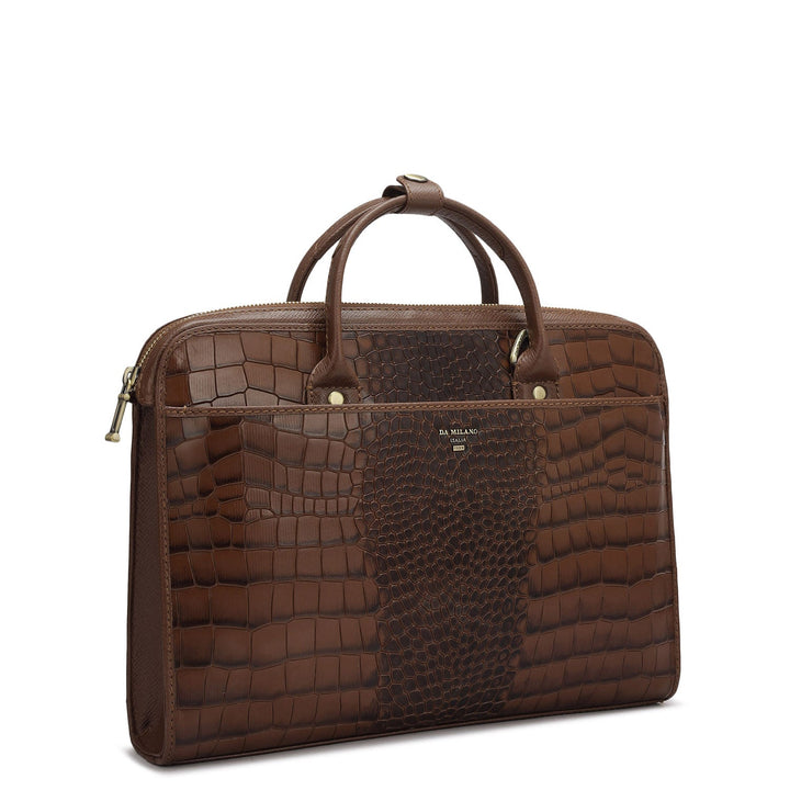 Croco Leather Laptop Sleeve - Date